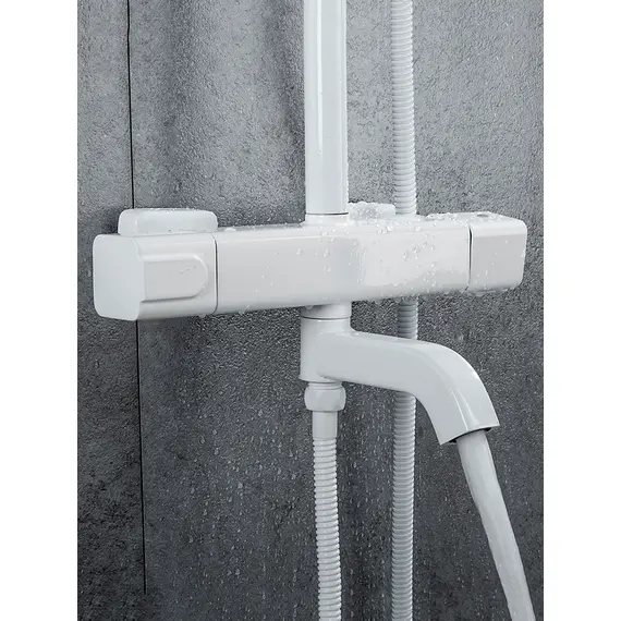 Душевая система с тропическим душем и термостатом Gappo G2491-8, Название цвета: Белый, изображение 7 Душевая система с тропическим душем и термостатом Gappo G2491-8, Название цвета: Белый, изображение 7