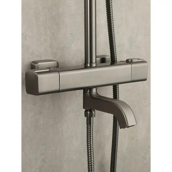 Душевая система с тропическим душем и термостатом Gappo G2491-9, Название цвета: Оружейная сталь, изображение 14 Душевая система с тропическим душем и термостатом Gappo G2491-9, Название цвета: Оружейная сталь, изображение 14