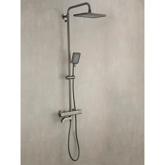 Душевая система с тропическим душем и термостатом Gappo G2491-9, Название цвета: Оружейная сталь, изображение 3 Душевая система с тропическим душем и термостатом Gappo G2491-9, Название цвета: Оружейная сталь, изображение 3