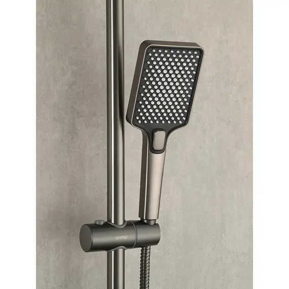 Душевая система с тропическим душем и термостатом Gappo G2491-9, Название цвета: Оружейная сталь, изображение 9 Душевая система с тропическим душем и термостатом Gappo G2491-9, Название цвета: Оружейная сталь, изображение 9