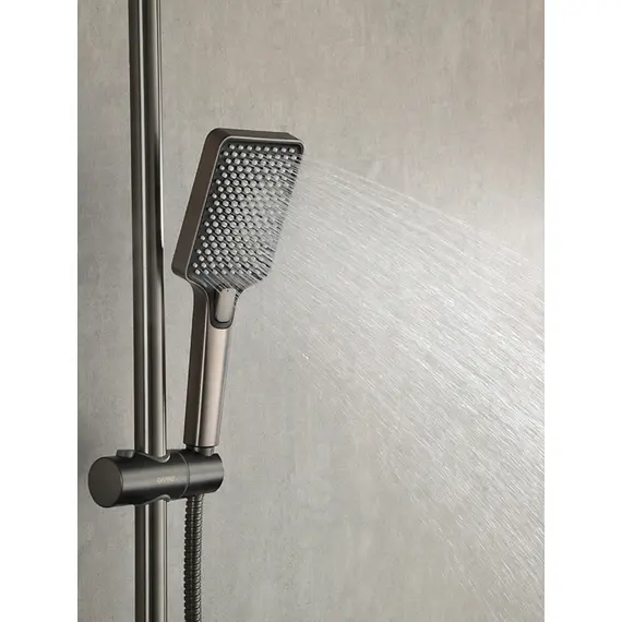 Душевая система с тропическим душем и термостатом Gappo G2491-9, Название цвета: Оружейная сталь, изображение 10 Душевая система с тропическим душем и термостатом Gappo G2491-9, Название цвета: Оружейная сталь, изображение 10