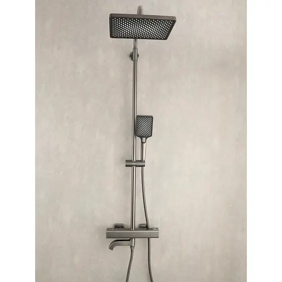 Душевая система с тропическим душем и термостатом Gappo G2491-9, Название цвета: Оружейная сталь, изображение 2 Душевая система с тропическим душем и термостатом Gappo G2491-9, Название цвета: Оружейная сталь, изображение 2
