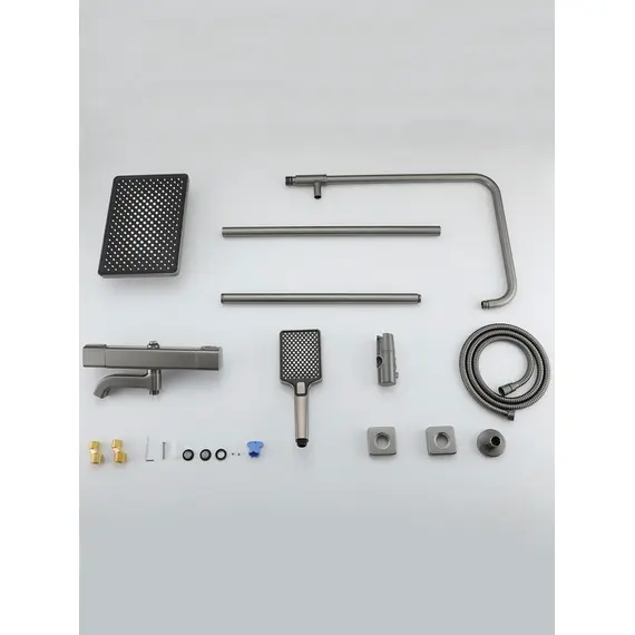 Душевая система с тропическим душем и термостатом Gappo G2491-9, Название цвета: Оружейная сталь, изображение 19 Душевая система с тропическим душем и термостатом Gappo G2491-9, Название цвета: Оружейная сталь, изображение 19