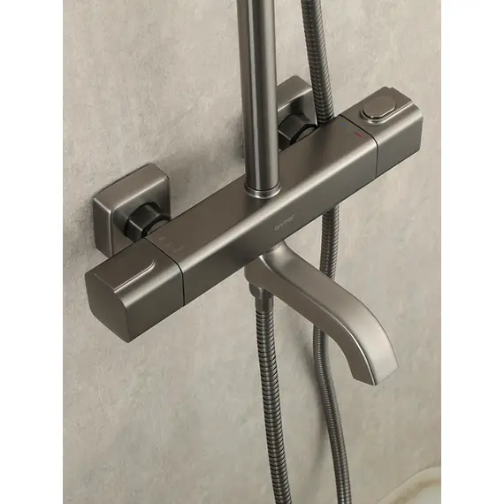 Душевая система с тропическим душем и термостатом Gappo G2491-9, Название цвета: Оружейная сталь, изображение 12 Душевая система с тропическим душем и термостатом Gappo G2491-9, Название цвета: Оружейная сталь, изображение 12