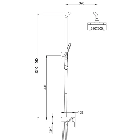 Душевая система с тропическим душем и смесителем Gappo G2496-10, изображение 14