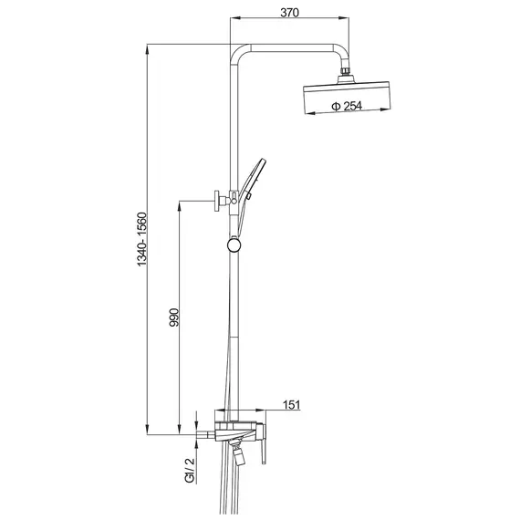 Душевая система с тропическим душем и смесителем Gappo G2496-20, изображение 21