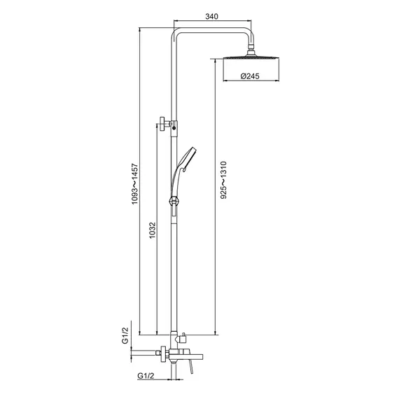 Душевая система с тропическим душем и смесителем Gappo G2499-30, изображение 6 Душевая система с тропическим душем и смесителем Gappo G2499-30, изображение 6