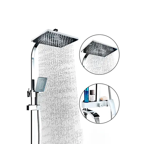 Душевая система с тропическим душем и смесителем Gappo G2407-8, изображение 7 Душевая система с тропическим душем и смесителем Gappo G2407-8, изображение 7