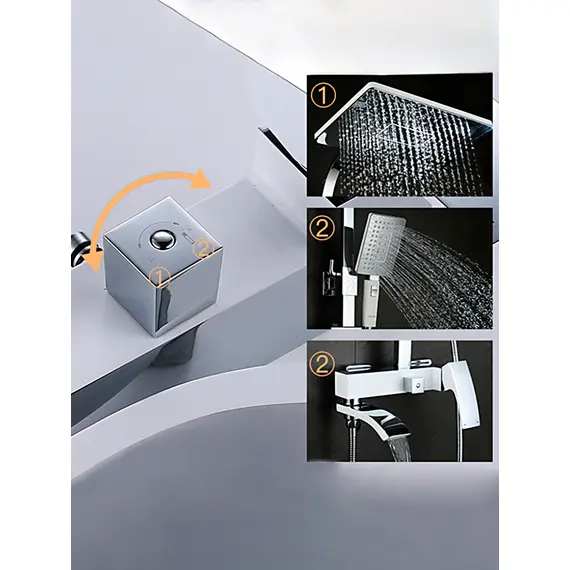 Душевая система с тропическим душем и смесителем Gappo G2407-8, изображение 8 Душевая система с тропическим душем и смесителем Gappo G2407-8, изображение 8