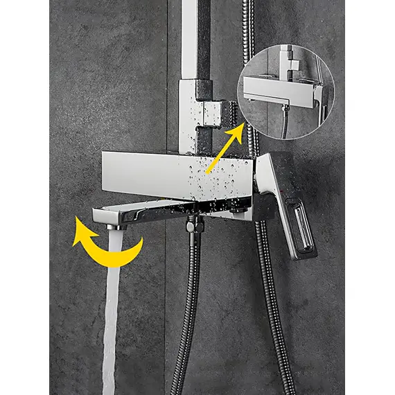 Душевая система с тропическим душем и смесителем Gappo G2418-1, изображение 8