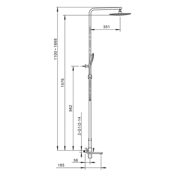 Душевая система с тропическим душем и смесителем Gappo G2418, изображение 10