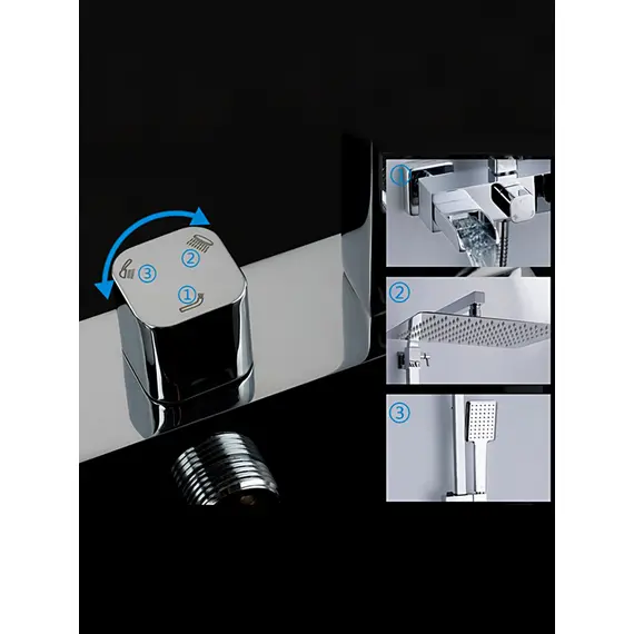 Душевая система с тропическим душем и смесителем Gappo G2407-20, изображение 8 Душевая система с тропическим душем и смесителем Gappo G2407-20, изображение 8