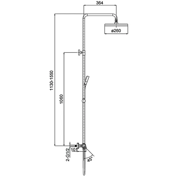 Душевая система с тропическим душем и термостатом Gappo G2495-76 Душевая система с тропическим душем и термостатом Gappo G2495-76
