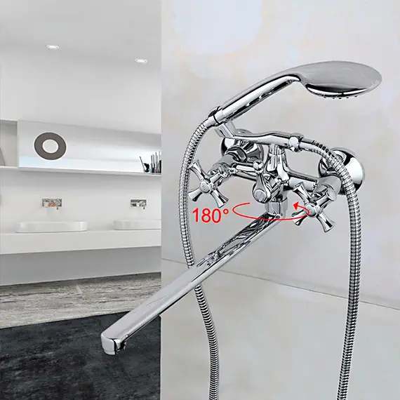 Смеситель для ванны с длинным изливом и душем Gappo G2242 Смеситель для ванны с длинным изливом и душем Gappo G2242