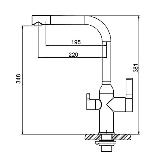 Высокий смеситель для кухни с фильтром для воды Gappo G4399-4, изображение 5
