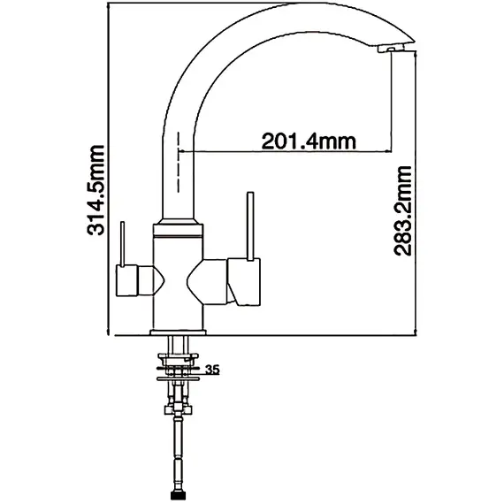 Высокий смеситель для кухни с фильтром для воды Gappo G4399, изображение 2