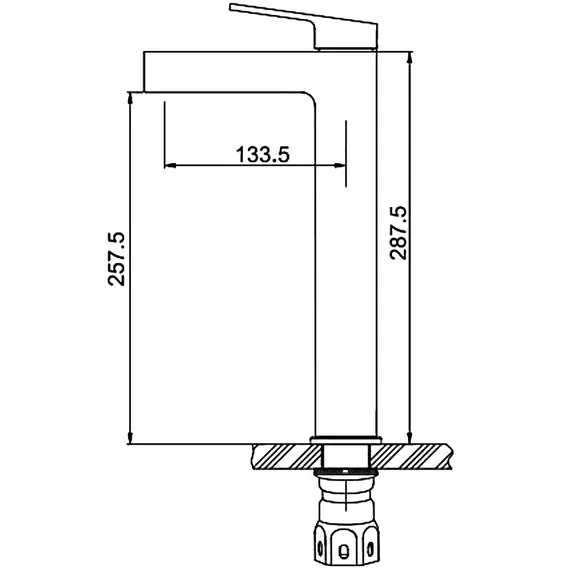 Высокий смеситель для накладной раковины в ванну Gappo G1099-32, изображение 5