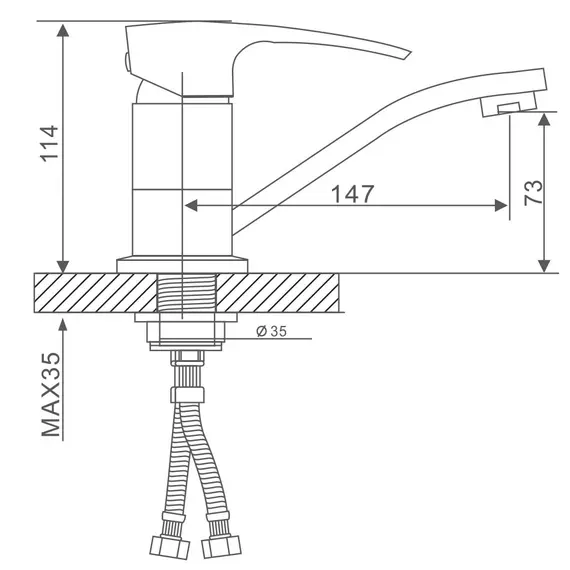 Однорычажный смеситель для кухонной мойки-раковины с поворотным изливом Gappo G4507, изображение 5