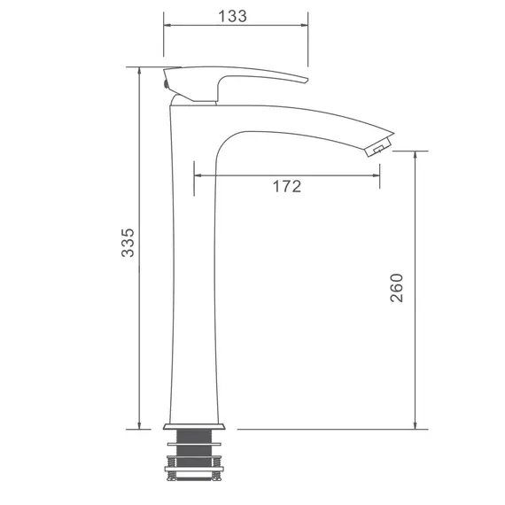 Высокий смеситель для накладной раковины в ванну Gappo G1007-18, изображение 4