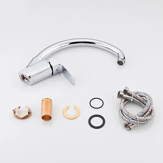 Высокий однорычажный смеситель для кухни на мойку Gappo G4150-8, изображение 4