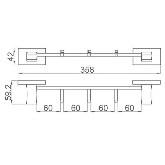 Планка с 3-мя крючками Gappo G0716-30, изображение 2