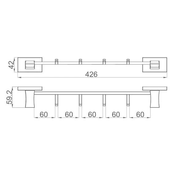 Планка с 4-мя крючками Gappo G0716-40, изображение 2