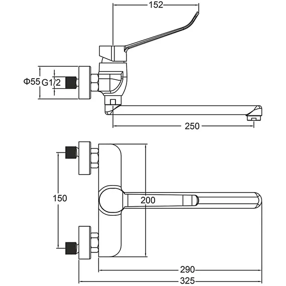 Настенный смеситель для кухни Gappo G4621, изображение 6