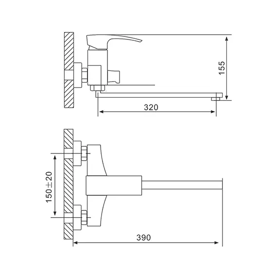 Смеситель для ванны с длинным изливом и душем Gappo G2207-7, изображение 12