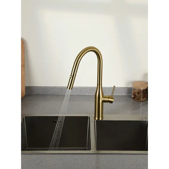 Однорычажный смеситель для кухни с выдвижной лейкой Gappo G4398-43, изображение 13