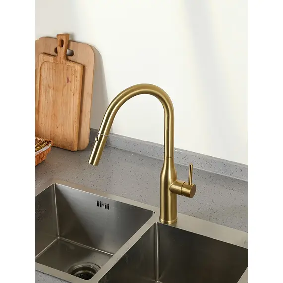 Однорычажный смеситель для кухни с выдвижной лейкой Gappo G4398-43, изображение 12