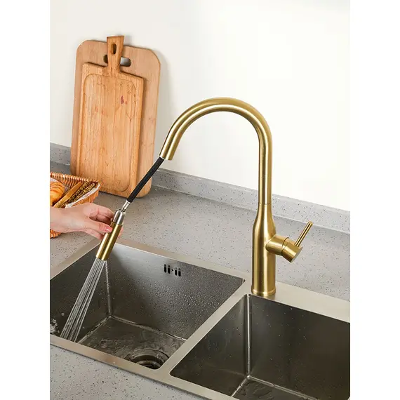 Однорычажный смеситель для кухни с выдвижной лейкой Gappo G4398-43, изображение 19