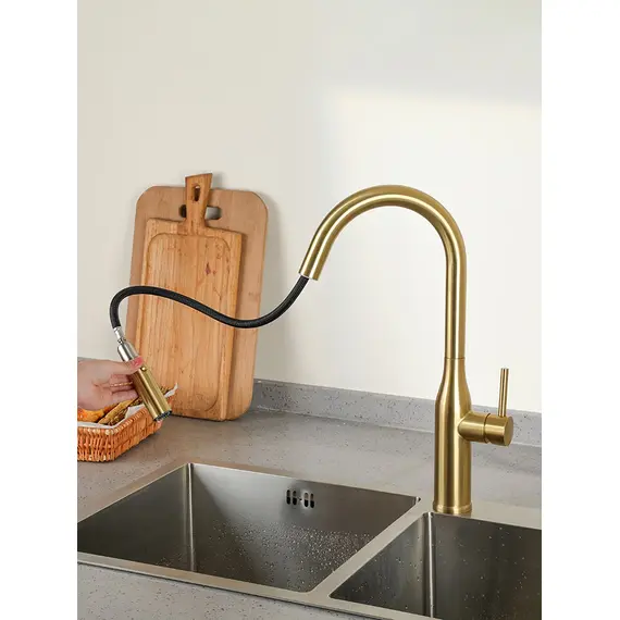 Однорычажный смеситель для кухни с выдвижной лейкой Gappo G4398-43, изображение 11