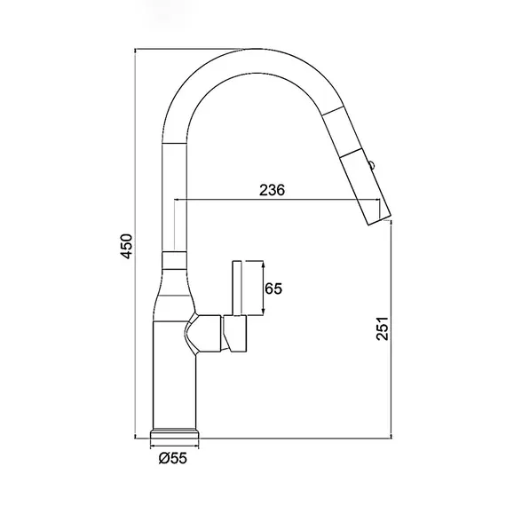 Однорычажный смеситель для кухни с выдвижной лейкой Gappo G4398-45, изображение 4