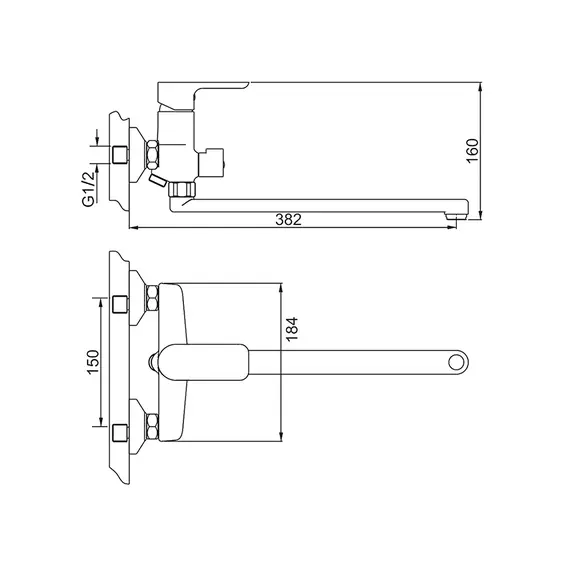 Смеситель для ванны с длинным изливом и душем Gappo G2248, изображение 2