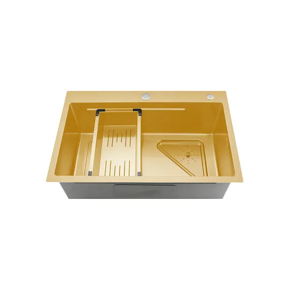 Мойка для кухни с коландером из нержавеющей стали Gappo GS7246-3, изображение 5