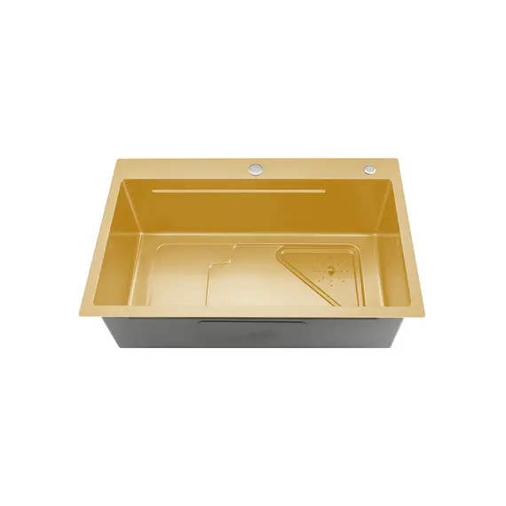 Мойка для кухни с коландером из нержавеющей стали Gappo GS7246-3, изображение 2