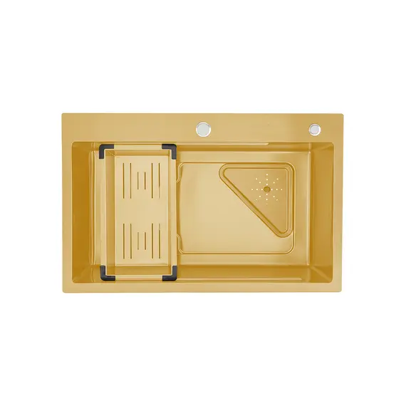 Мойка для кухни с коландером из нержавеющей стали Gappo GS7246-3, изображение 8