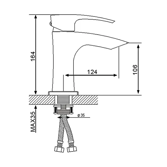 Смеситель для раковины умывальника в ванну / ванную Gappo G1007-7, изображение 4