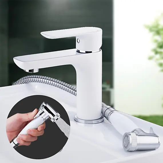 Смеситель для раковины в ванну с гигиеническим душем Gappo G1048-1, изображение 7