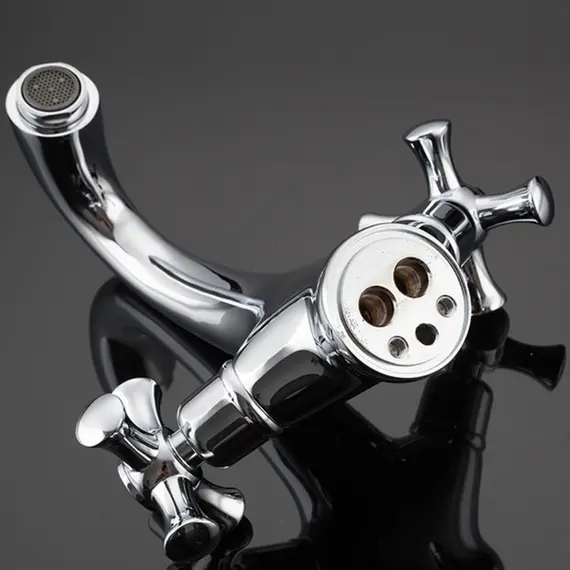 Смеситель для раковины в ванну двухвентильный Gappo G1042, изображение 9