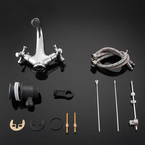 Смеситель для раковины в ванну двухвентильный Gappo G1042, изображение 5