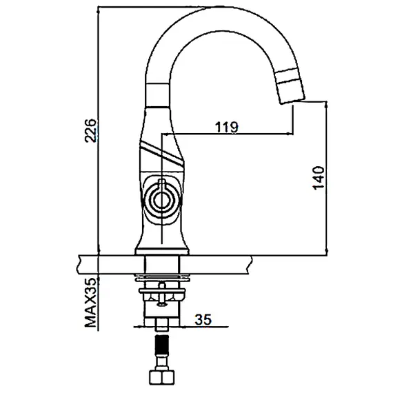 Смеситель для раковины в ванну двухвентильный Gappo G1049, изображение 4