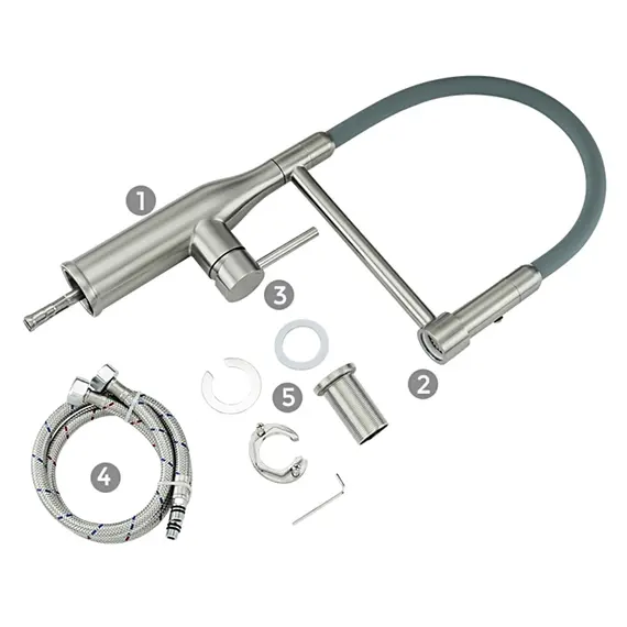 Смеситель для кухни с гибким изливом и душем Gappo G4398-55, изображение 10