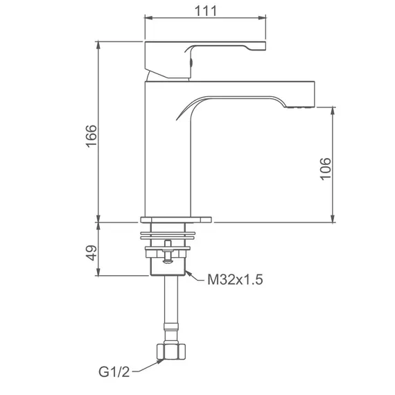Смеситель для раковины умывальника в ванну / ванную Gappo G1002-2, изображение 3