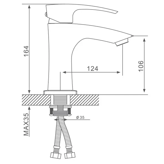 Смеситель для раковины умывальника в ванну / ванную Gappo G1007-66 Смеситель для раковины умывальника в ванну / ванную Gappo G1007-66