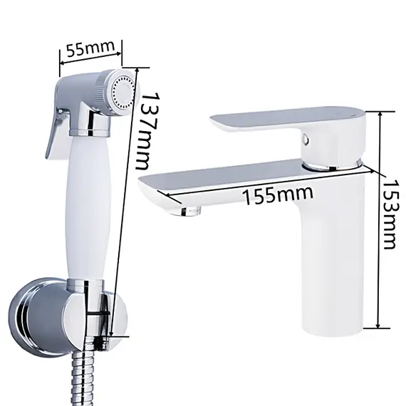 Смеситель для раковины в ванну с гигиеническим душем Gappo G1048-1 Смеситель для раковины в ванну с гигиеническим душем Gappo G1048-1