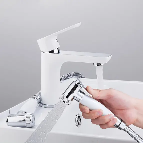 Смеситель для раковины в ванну с гигиеническим душем Gappo G1048-1, изображение 6