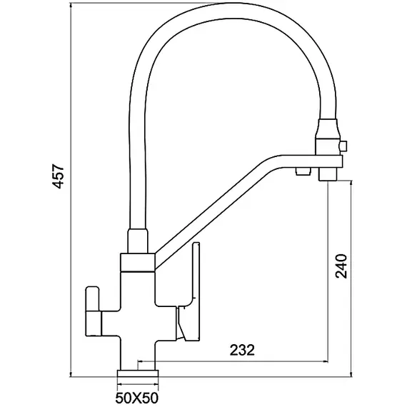 Смеситель для кухни гибкий излив с фильтром для воды Gappo G4317-6, изображение 11