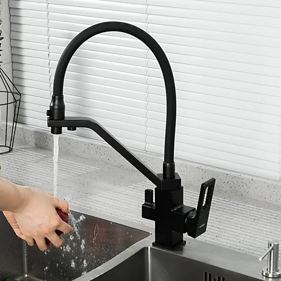 Смеситель для кухни гибкий излив с фильтром для воды Gappo G4317-6, изображение 12