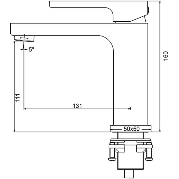 Смеситель для раковины умывальника в ванну / ванную Gappo G1017-8, изображение 6